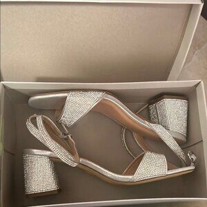 Elegant Silver Heeled Sandals